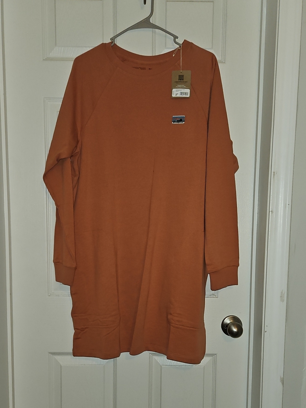 Patagonia Burnt Orange Crewneck Sweatshirt Dress